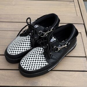 T.U.K Black and White Checkered Creepers